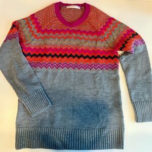 Trina Turk EUC Olympia merino wool sweater in hot spark Size M